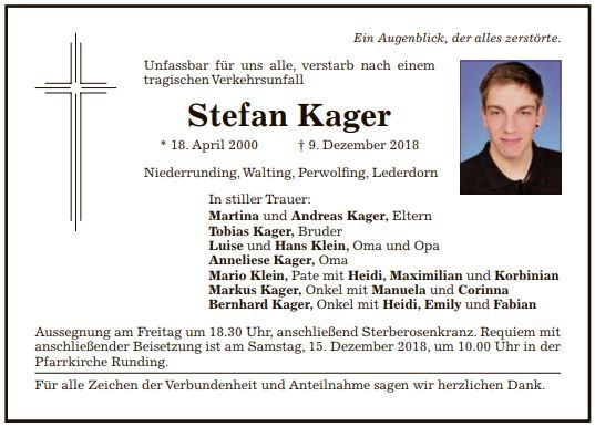 Nachruf für Stefan Kager