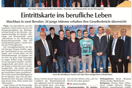 Gesellenbriefe für zwei Berufe