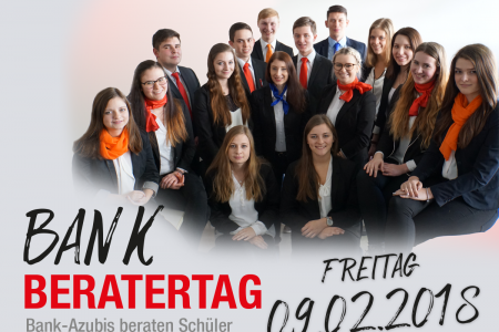 Bank-Azubis beraten Schüler