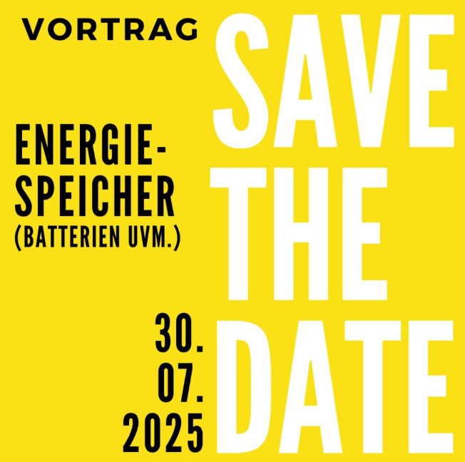 Einladung: Vortrag zum Thema Energiespeicher