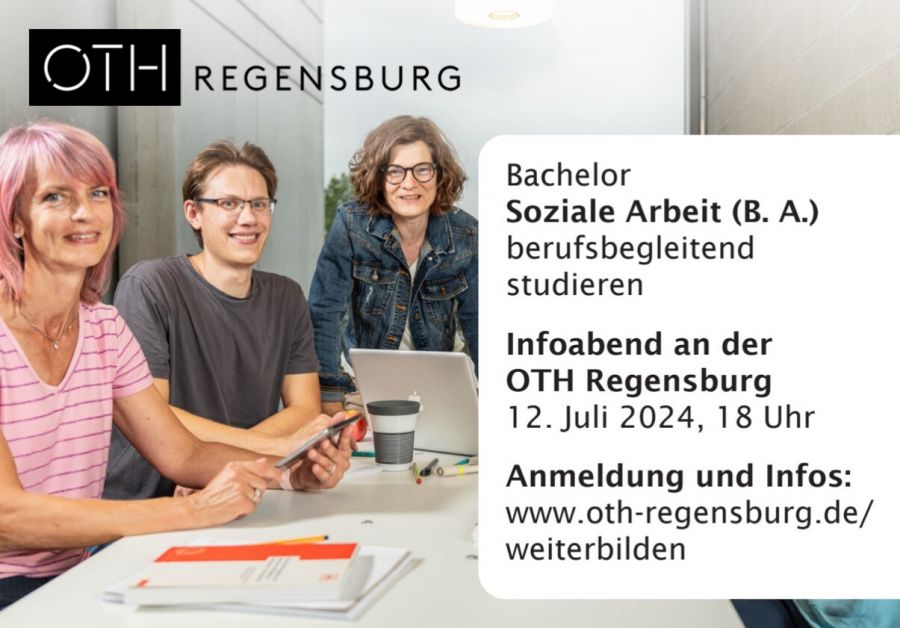 Einladung zum Infoabend für den berufsbegleitenden Bachelor Soziale Arbeit an der OTH Regensburg