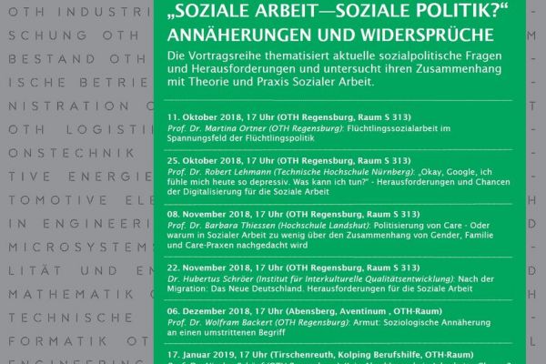 Ringvorlesung der OTH: Soziale Arbeit - Soziale Politik?