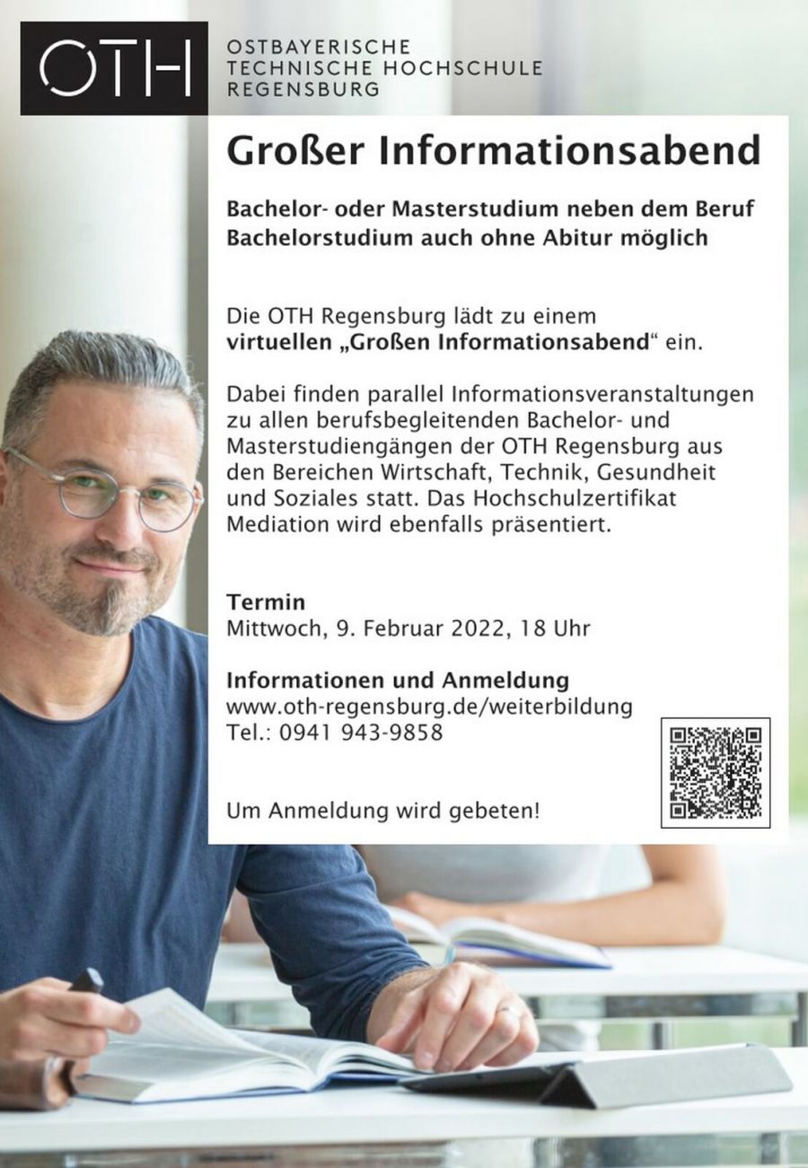 Virtueller "Großer Informationsabend" der OTH Regensburg
