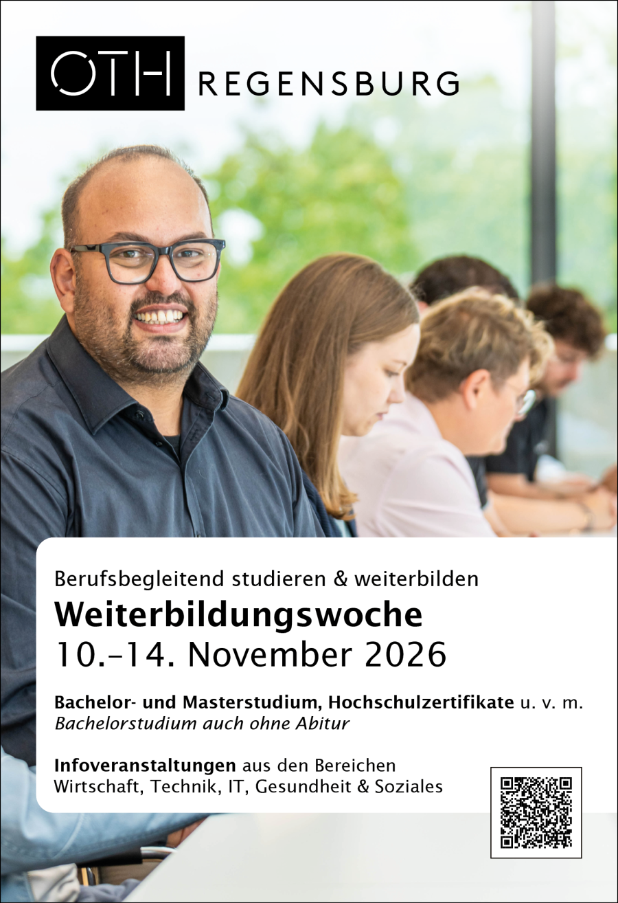 Große Info-Woche zur berufsbegleitenden Weiterbildung an der OTH Regensburg | 10.–14. November 2026