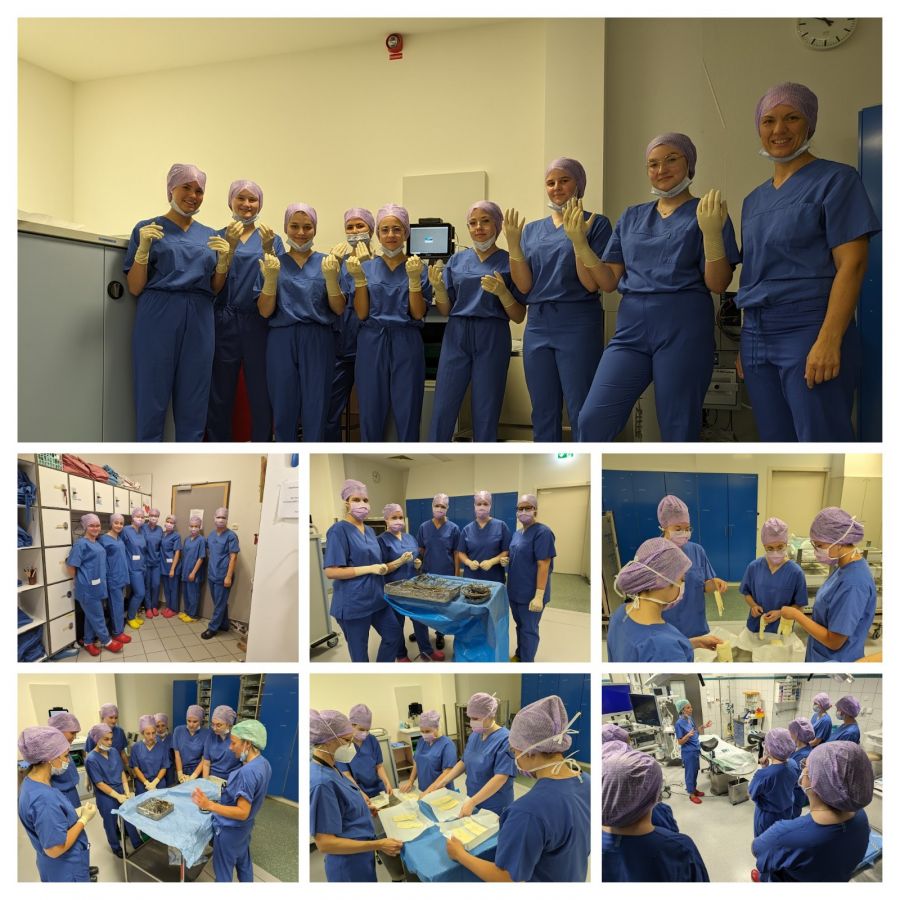 MFA 11–Klassen hospitieren in den OP-Sälen im Krankenhaus Cham