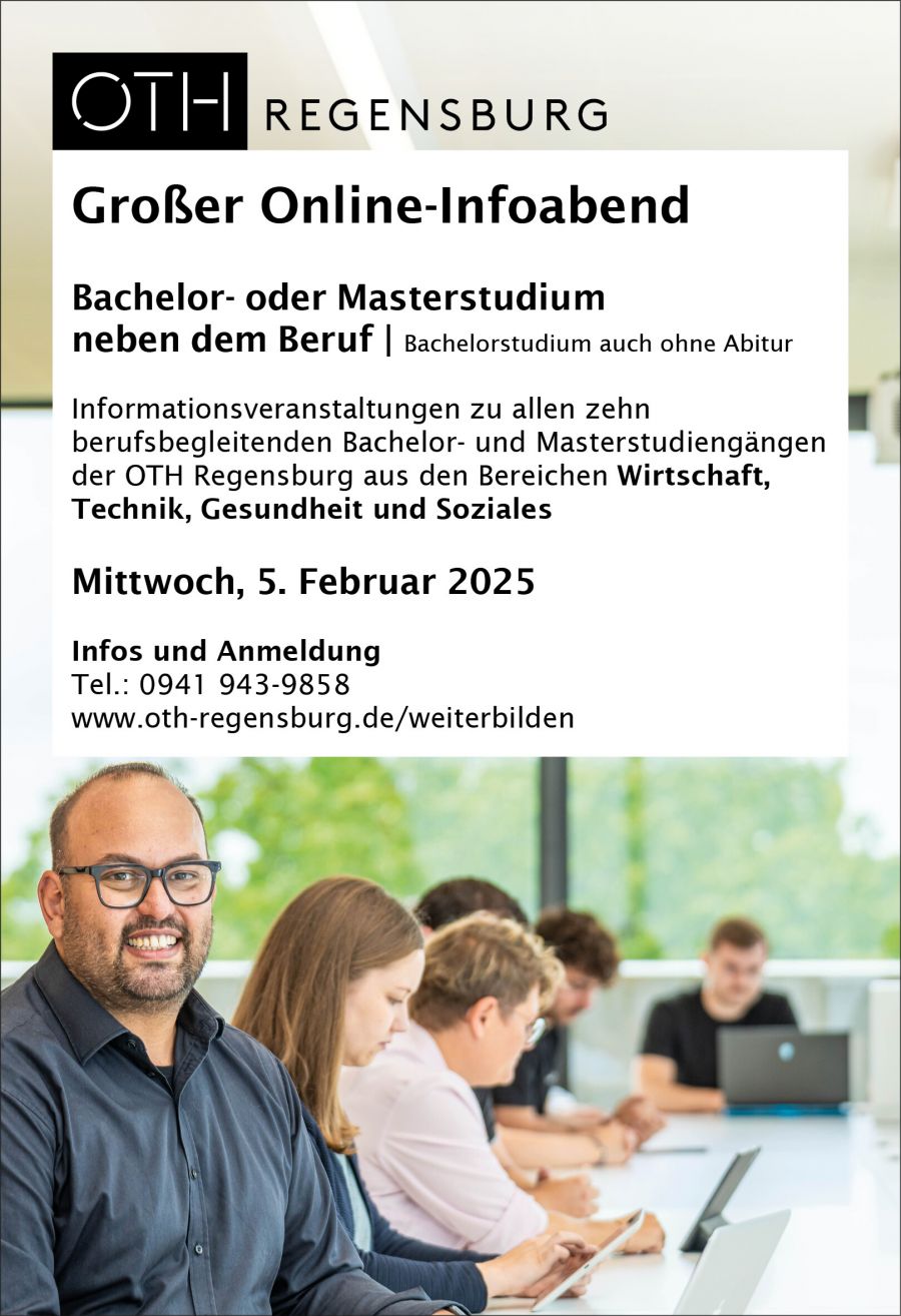 Großer Online-Infoabend zur berufsbegleitenden Weiterbildung an der OTH Regensburg