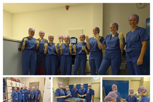 MFA 11–Klassen hospitieren in den OP-Sälen im Krankenhaus Cham