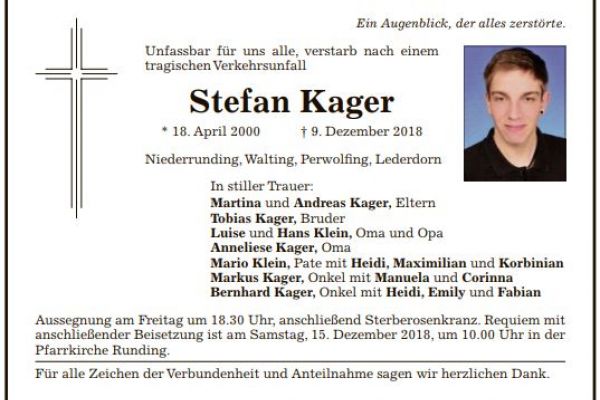 Nachruf für Stefan Kager